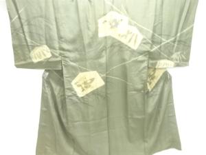 アンティーク　鳴子に雀模様男物長襦袢